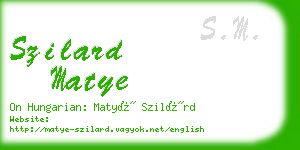 szilard matye business card